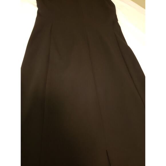 MM Lafleur Black Midi Shift Dress with Front Hem Slit Size 10 Classic Neutral - Picture 8 of 11